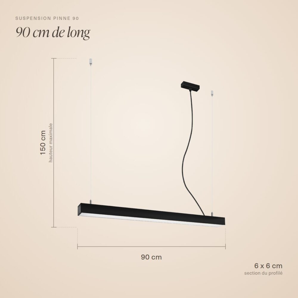 LED-Leisten-Pendelleuchte, 90 cm