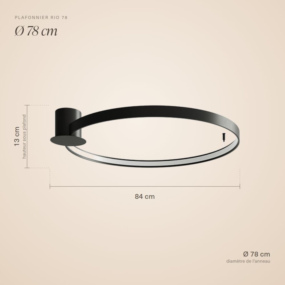 Deckenleuchte LED-Ring, 78 cm