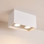 Rechteckiger Deckenspot mit 2 Lampen aus Aluminium