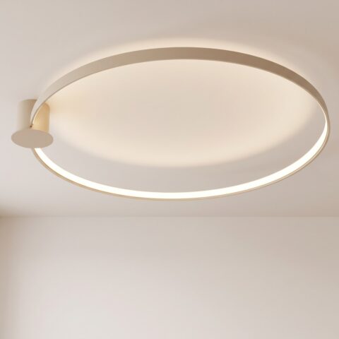 LED-Ring-Deckenleuchte in Beige oder Weiß, 3 Größen
