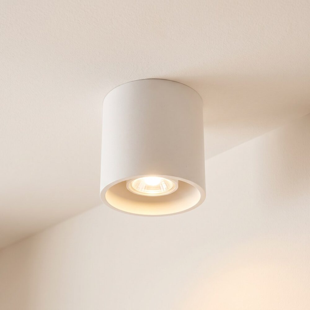 Zylindrische Deckenleuchte aus Aluminium