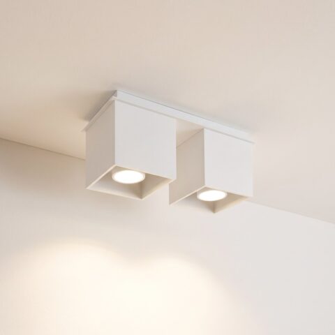 Moderne Deckenleuchte mit 2 Würfeln aus Aluminium