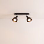 Schwarze Deckenleuchte mit schwenkbaren Metallspots