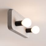 Industrieller Deckenstrahler aus Beton und Metall