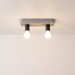 Industrieller Deckenstrahler aus Beton und Metall