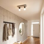 Industrieller Deckenstrahler aus Beton und Metall