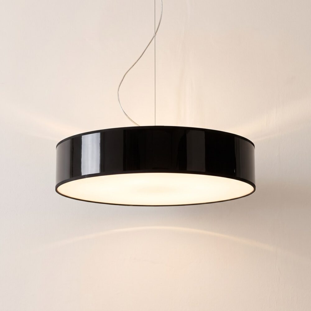 Pendelleuchte Trommel, 45 cm, weiß oder schwarz