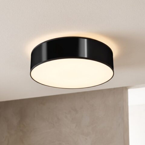 Flache runde Deckenleuchte, weißer Diffusor, 35 cm