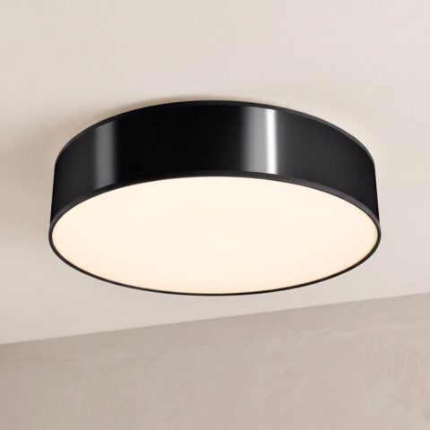 Flache runde Deckenleuchte, weißer Diffusor, 45 cm