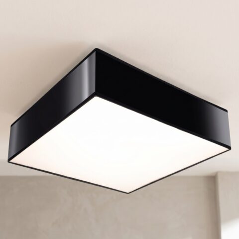 Flache quadratische Deckenleuchte, weißer Diffusor, 35 cm