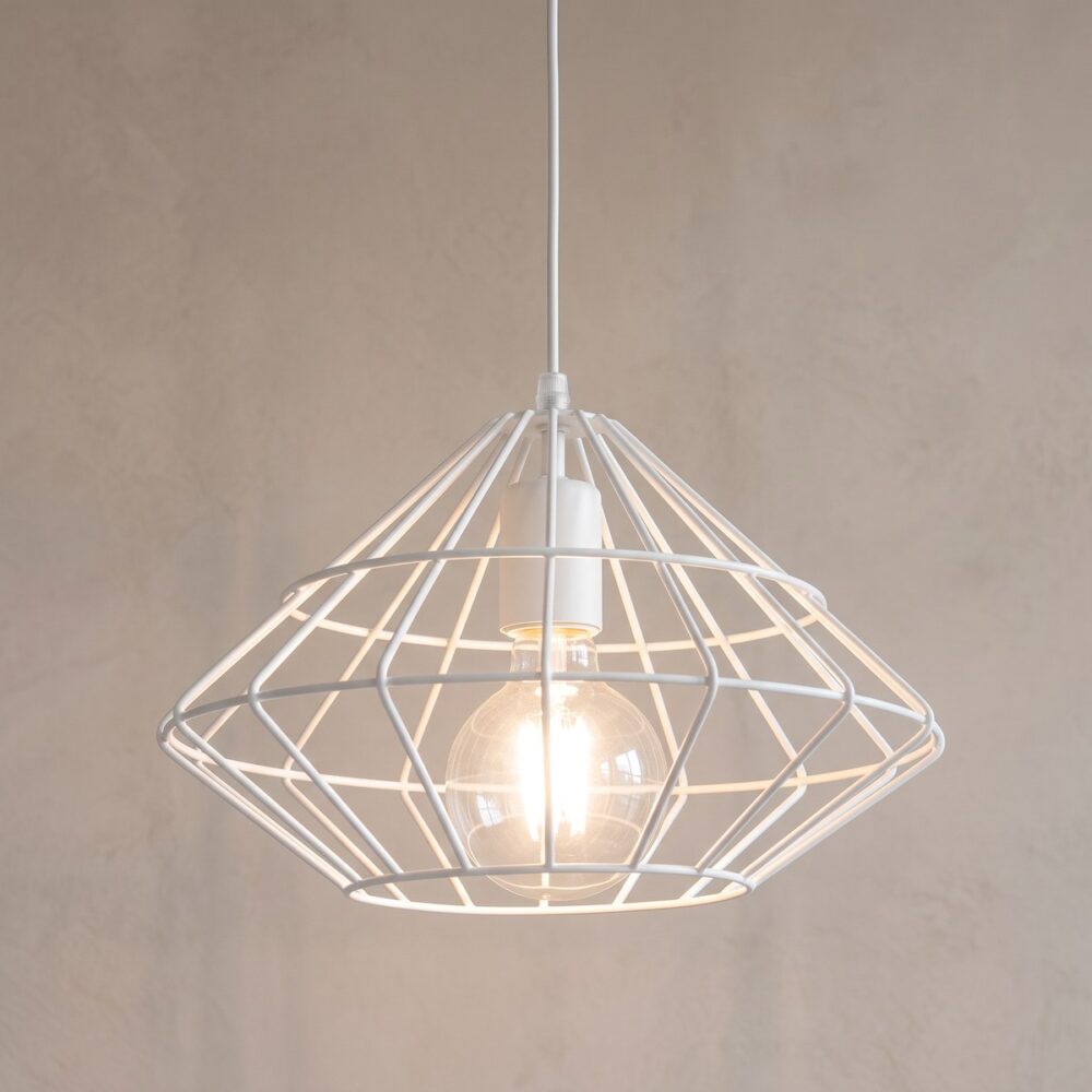 Hängeleuchte Rautenkäfig aus Stahldraht, 32 cm