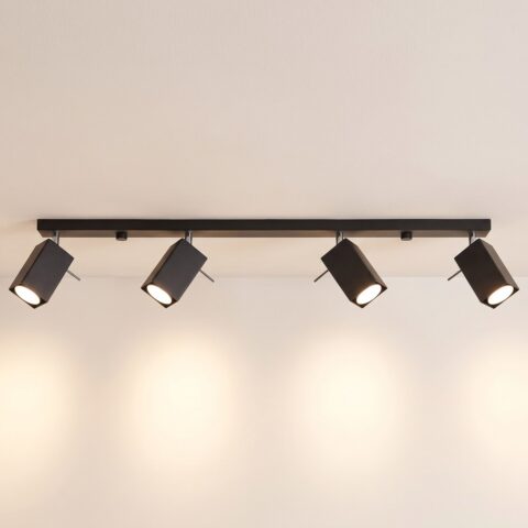 Deckenleuchte Balken mit 4 eckigen Schwenkspots, 80 cm