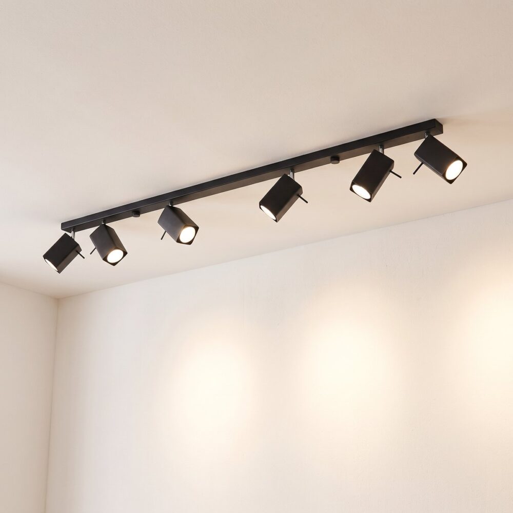 Deckenleuchte Balken mit 6 Schwenkspots, 118 cm