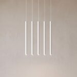 Pendelleuchte 5 Lichtstäbe auf Leiste