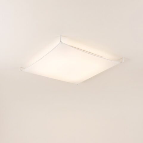 Deckenleuchte Lichtsegel aus weißem Stoff, 105 x 105 cm