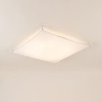 Deckenleuchte Lichtsegel aus weißem Stoff, 140 x 140 cm