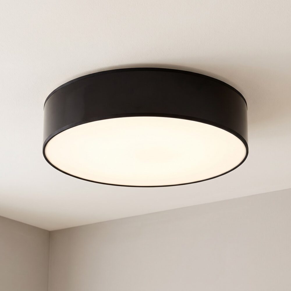 Flache runde Deckenleuchte, weißer Diffusor, 55 cm