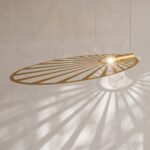 Pendelleuchte Blatt aus durchbrochenem Metall, 110 cm