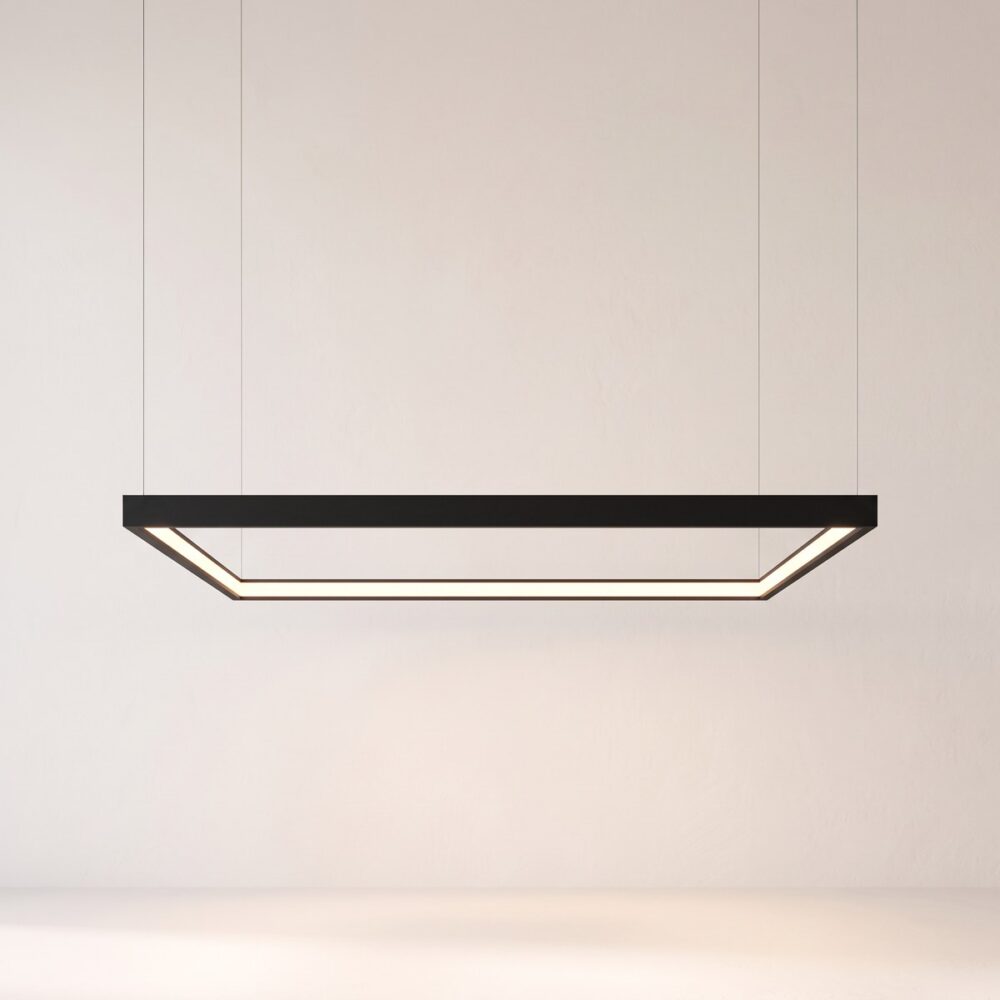 Kronleuchter quadratischer LED-Rahmen, 110 x 110 cm