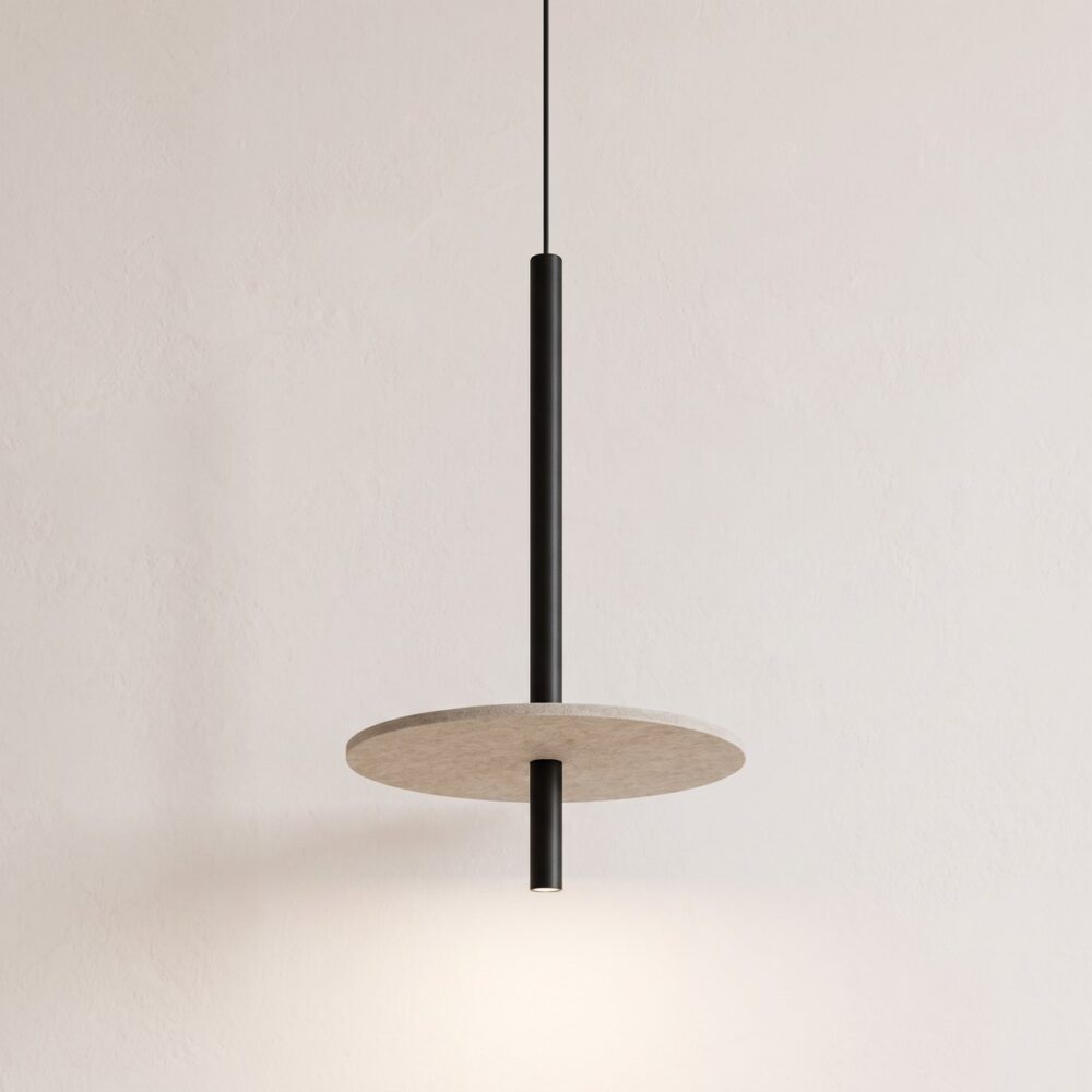 Design-Pendelleuchte mit Filzscheibe