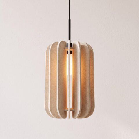 Design-Pendelleuchte aus Filz-Lamellen