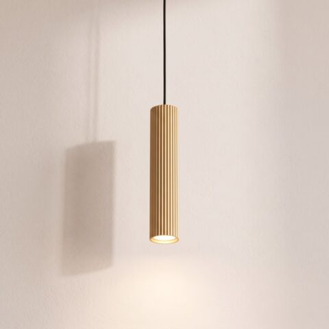 Goldene Design-Pendelleuchte für warmes Licht