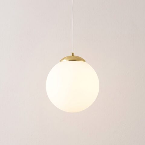 Globe-Pendelleuchte aus goldenem Stahl und Glas