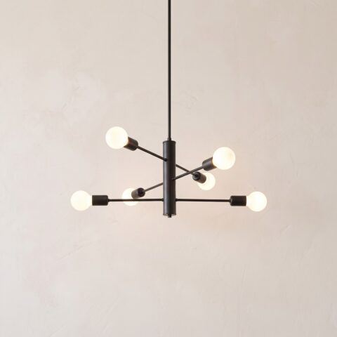 Schwarze Industrial-Pendelleuchte aus Stahl