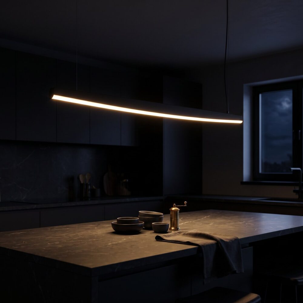 Lineare LED-Hängeleuchte Welle, 3 Farben