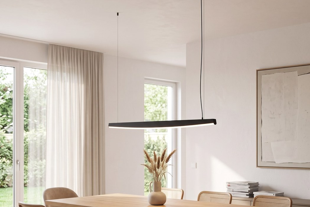 Lineare LED-Hängeleuchte Welle, 3 Farben