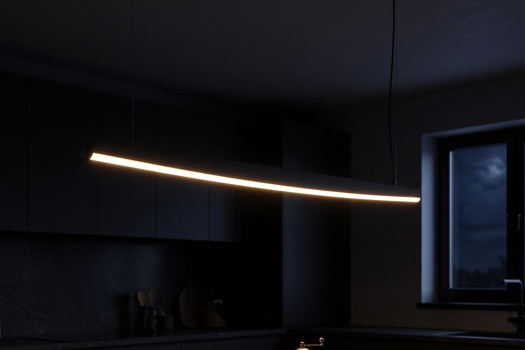 Lineare LED-Hängeleuchte Welle, 3 Farben