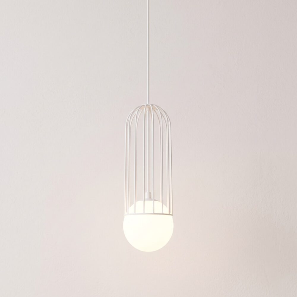 Minimalistische Käfig-Pendelleuchte aus Metall