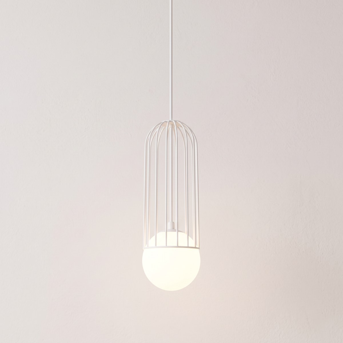 Minimalistische Käfig-Pendelleuchte aus Metall
