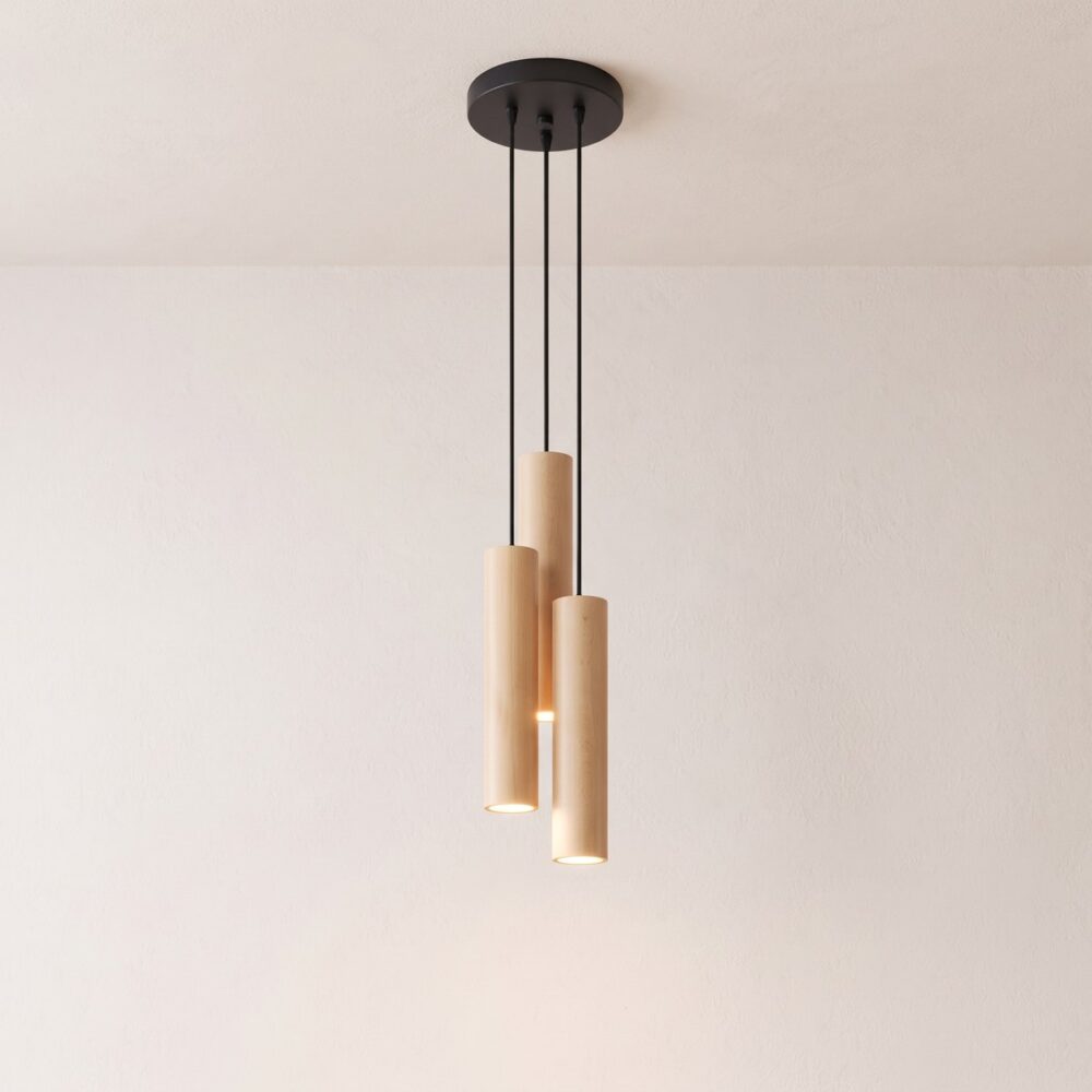 Moderne skandinavische Pendelleuchte mit 3 Schirmen
